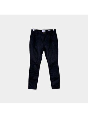 FRAME Le High Skinny Jeans Women 30 Black Coated Stretch Waxed Edgy Rocker Sleek